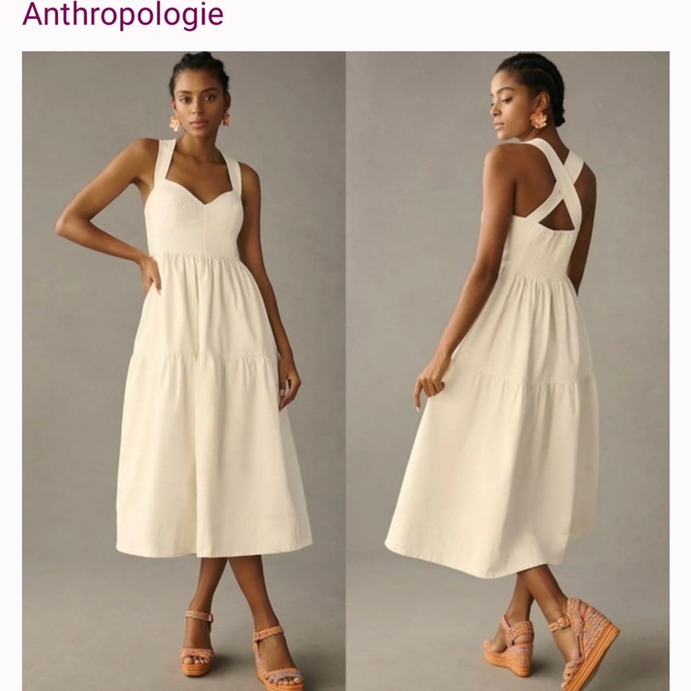 White Anthropologie dress. Pictures of actual product to be posted soon.